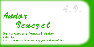 andor venczel business card